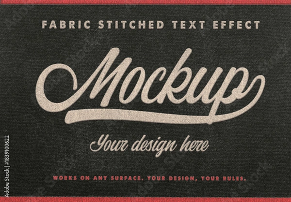 Obraz Fabric Stitched Text Effect Mockup