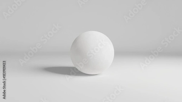 Obraz A white sphere sits on a white surface.