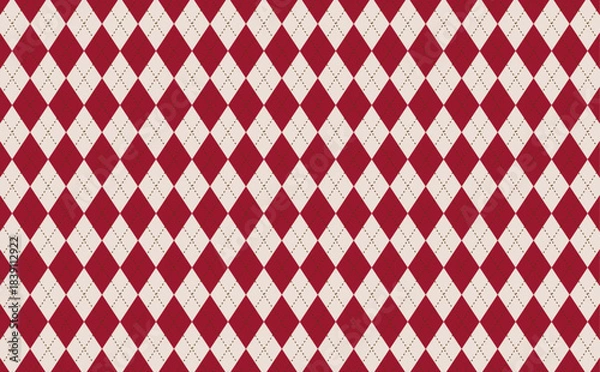 Obraz バレンタイン配色　チェック背景　パターンスウォッチ