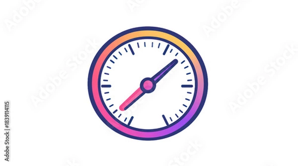 Fototapeta Colorful speedometer gauge illustration with vibrant gradients and detailed design