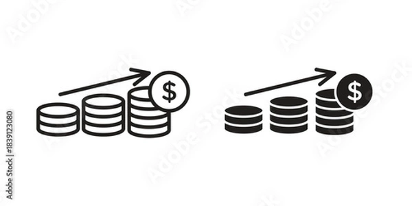 Obraz Revenue icons, Line vector. solid symbol set