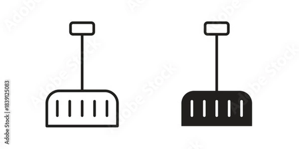 Obraz Snow shovel icons, Line vector. solid symbol set