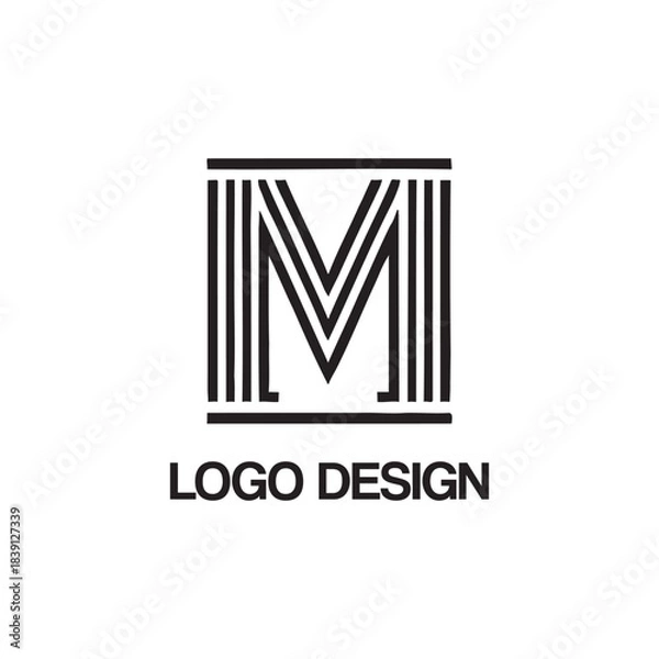 Fototapeta m logo minimalist logo design template