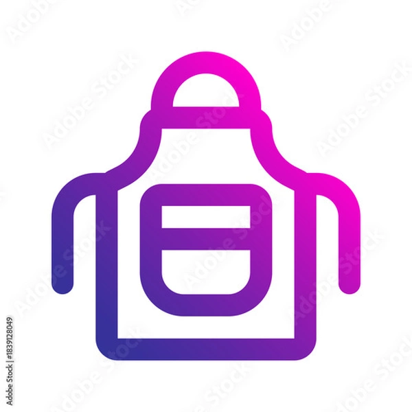 Obraz barber apron line gradient icon