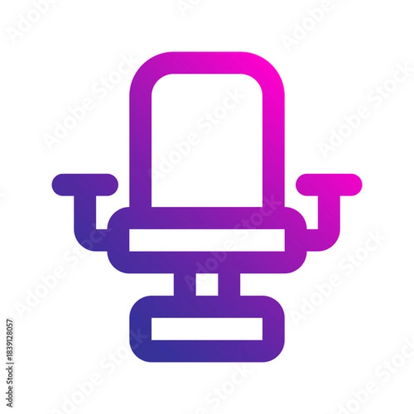 Obraz barber chair line gradient icon