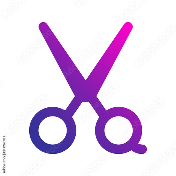 Obraz scissor line gradient icon