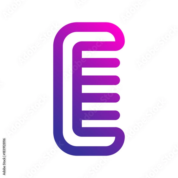 Obraz comb line gradient icon
