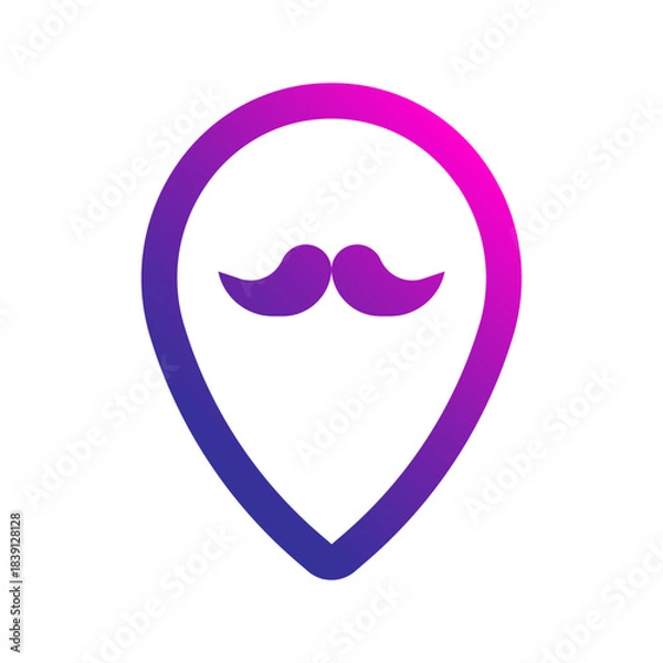 Obraz location line gradient icon