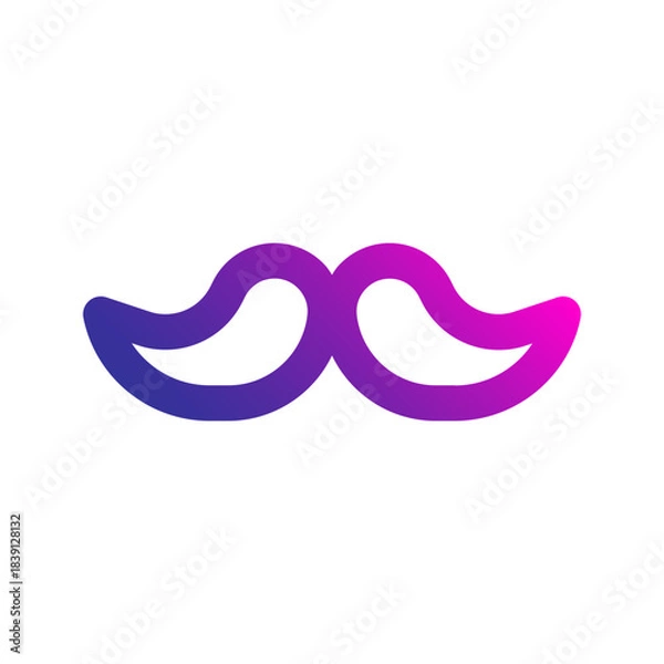 Obraz mustache line gradient icon