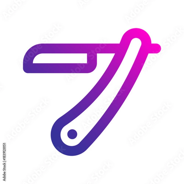 Obraz straight razor line gradient icon