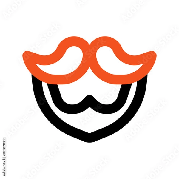 Obraz beard outline color icon