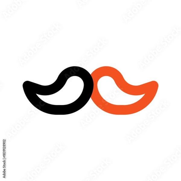 Obraz mustache outline color icon