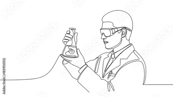 Fototapeta Scientist Analysing the Lab Experiment in Lab. 