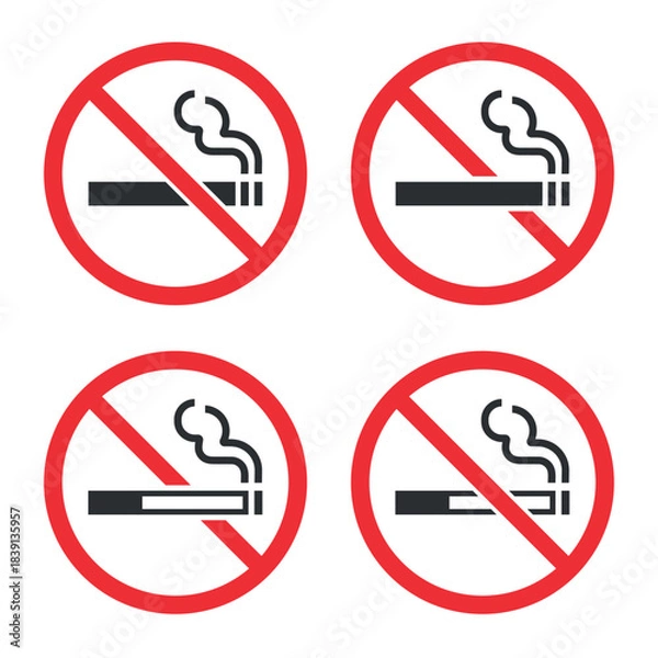 Obraz No smoking sign set, smoking is prohibited