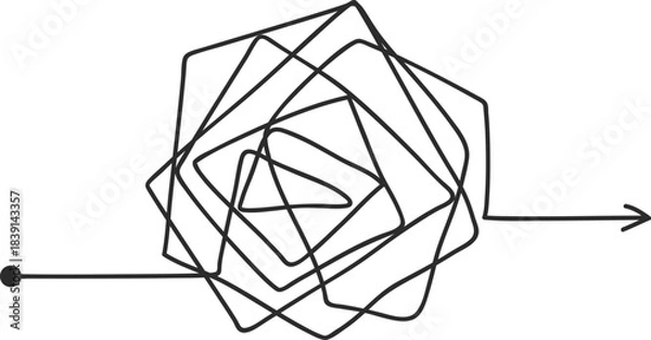 Obraz Untangling complex problem, finding simple clear solution