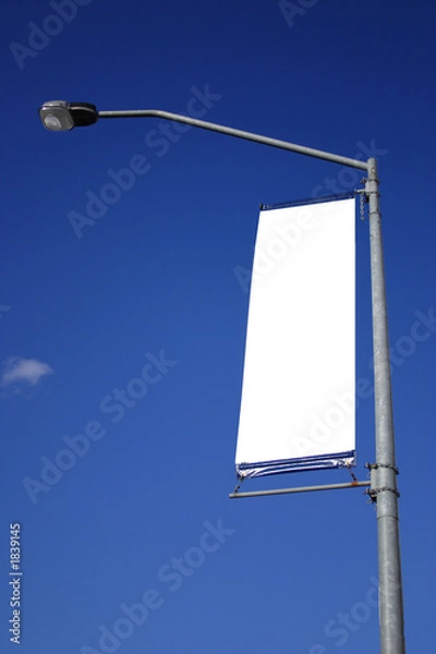 Fototapeta blank billboard flag on road