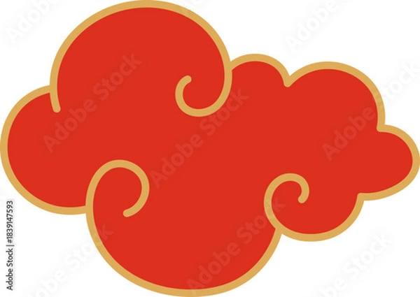 Obraz Chinese auspicious cloud vector representing tradition and good fortune