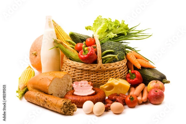 Obraz Basket with food