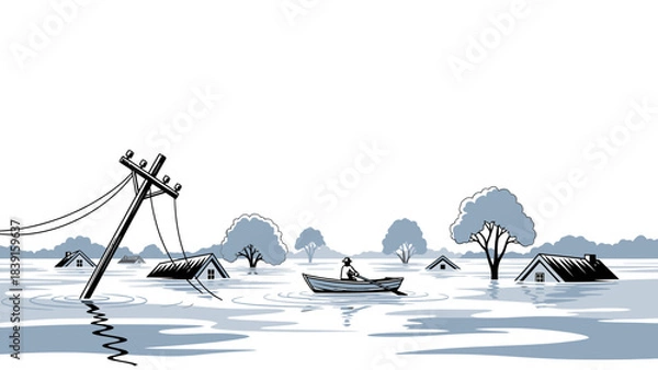 Obraz flood disaster vector