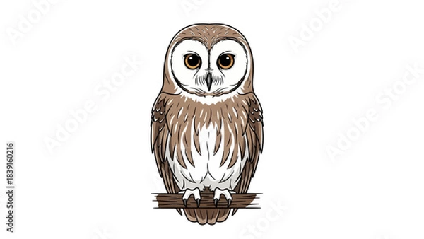 Obraz owl on white background
