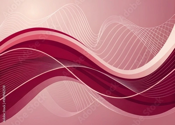 Fototapeta Abstract maroon wave background, flowing curves and smooth lines create modern, elegant, and artistic design, perfect for creative projects or digital art inspiration 2