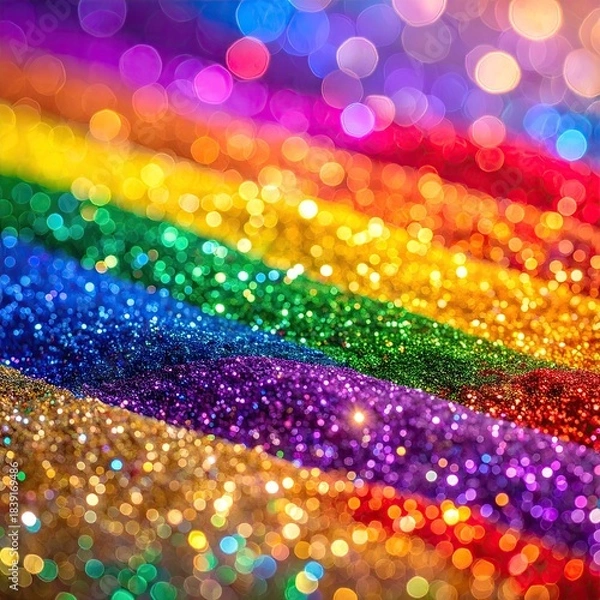 Obraz Rainbow glitter with bokeh background