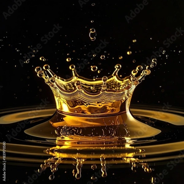 Obraz Golden liquid splash crown