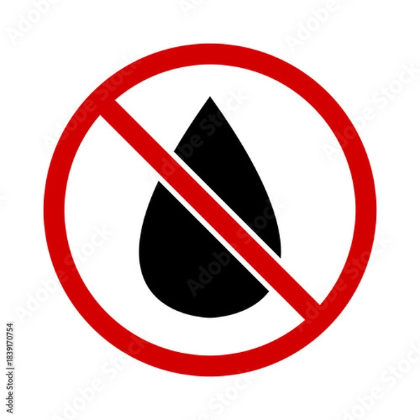 Fototapeta No Palm Oil or No Trans Fat Healthy Food Round Circle Backslash Badge Sticker Stamp Info Label Sign Icon with Fluid Drop and White Background for Product and Package Design. Vector Image.