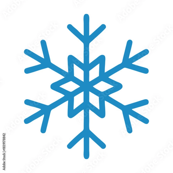 Obraz Blue Geometric Snowflake Icon