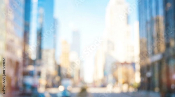 Fototapeta かすみ、ソフトフォーカス、ぼやけたビル街の風景写真　背景画像