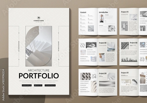 Obraz Architecture Portfolio Template Layout