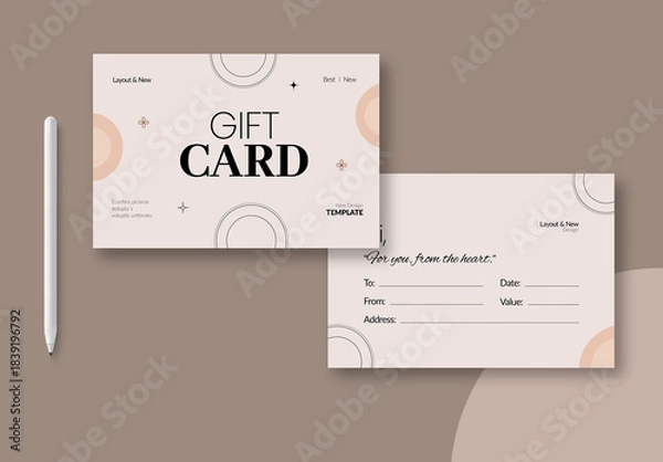 Obraz Gift Card Design Template Layout