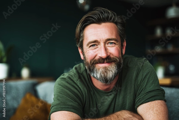 Obraz senior man sitting on sofa