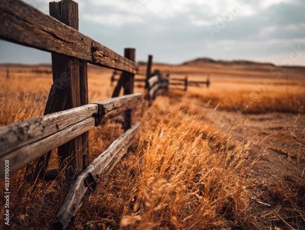 Obraz old wooden fence