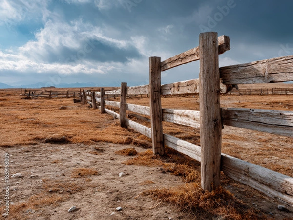 Obraz old wooden fence