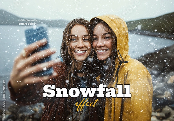 Fototapeta Snowfall Photo Effect