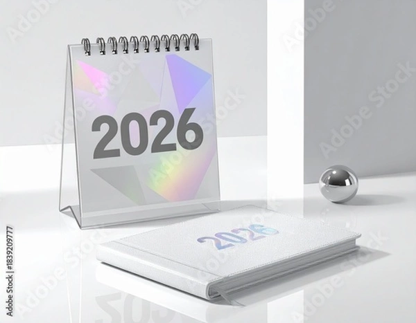 Fototapeta 2026 calendar and planner representing future planning and goal setting for the upcoming year, symbolizing new beginnings