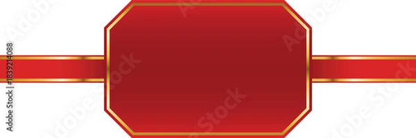 Obraz Red and Gold Elegant Seal with Ribbon