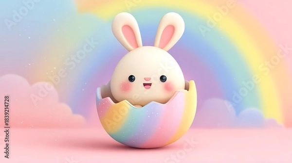 Fototapeta easter bunny with eggs