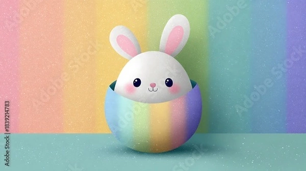 Fototapeta easter bunny with eggs