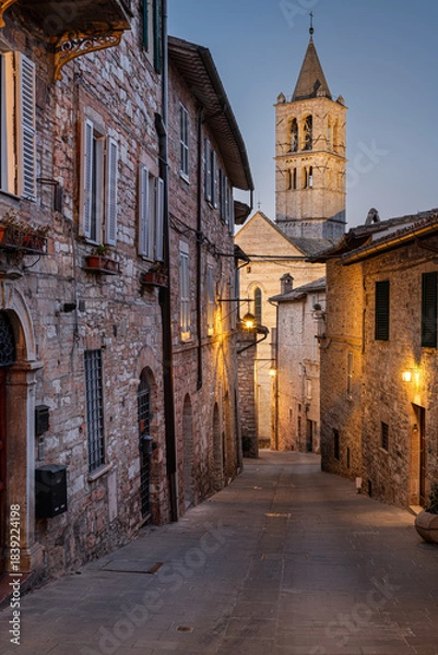 Obraz Assisi, Italy with Assisi Cathedral