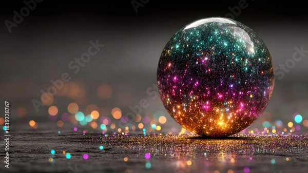 Fototapeta Shining ball in abstract setting