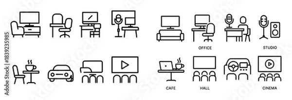 Obraz Minimalist Multimedia Icons