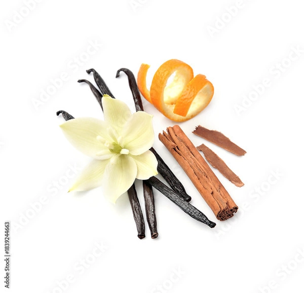 Obraz Vanilla stick with cinnamon pods and zent