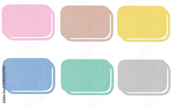 Fototapeta 布テクスチャの四角いタイトルフレームセット