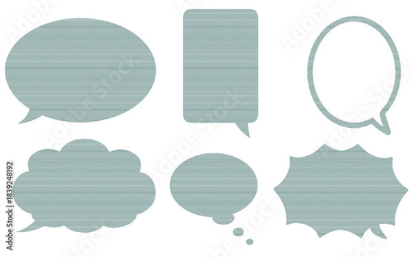 Fototapeta 寒色系木目テクスチャのフキダシセット