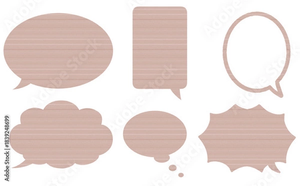 Fototapeta ピンク系木目テクスチャのフキダシセット