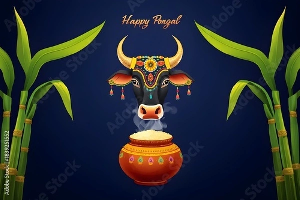 Obraz A creative Pongal background.