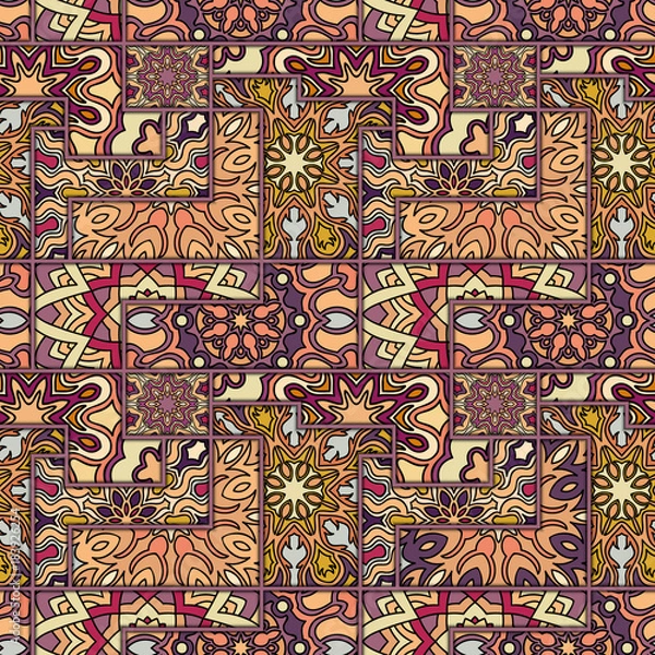 Obraz Seamless pattern. Vintage decorative elements. Hand drawn background. Islam, Arabic, Indian, ottoman motifs. Perfect for printing on fabric or paper.