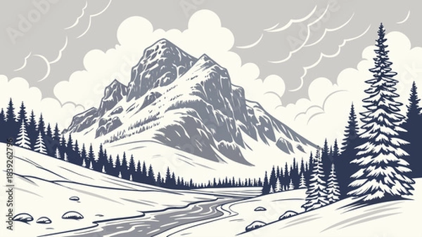 Obraz winter forest landscape